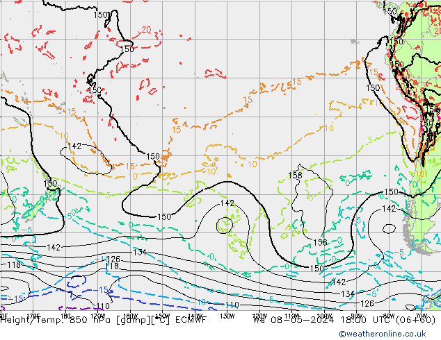 Z500/Rain (+SLP)/Z850 ECMWF śro. 08.05.2024 18 UTC