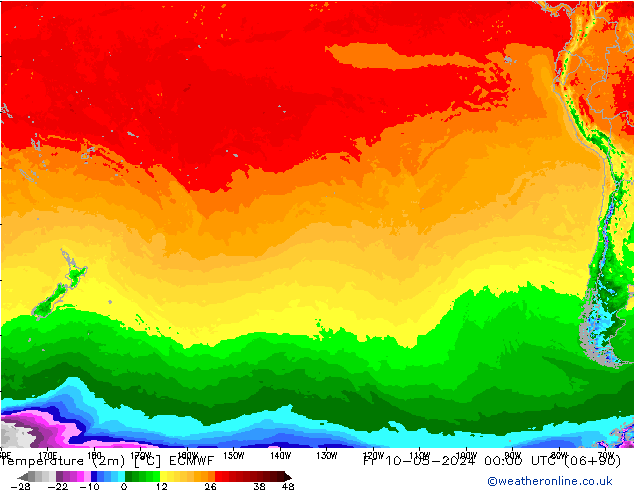 карта температуры ECMWF пт 10.05.2024 00 UTC