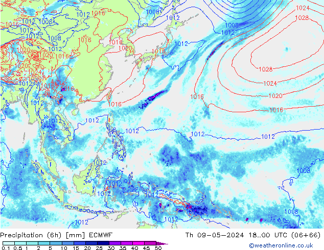 Yağış (6h) ECMWF Per 09.05.2024 00 UTC