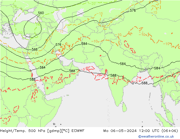 Z500/Rain (+SLP)/Z850 ECMWF 星期一 06.05.2024 12 UTC