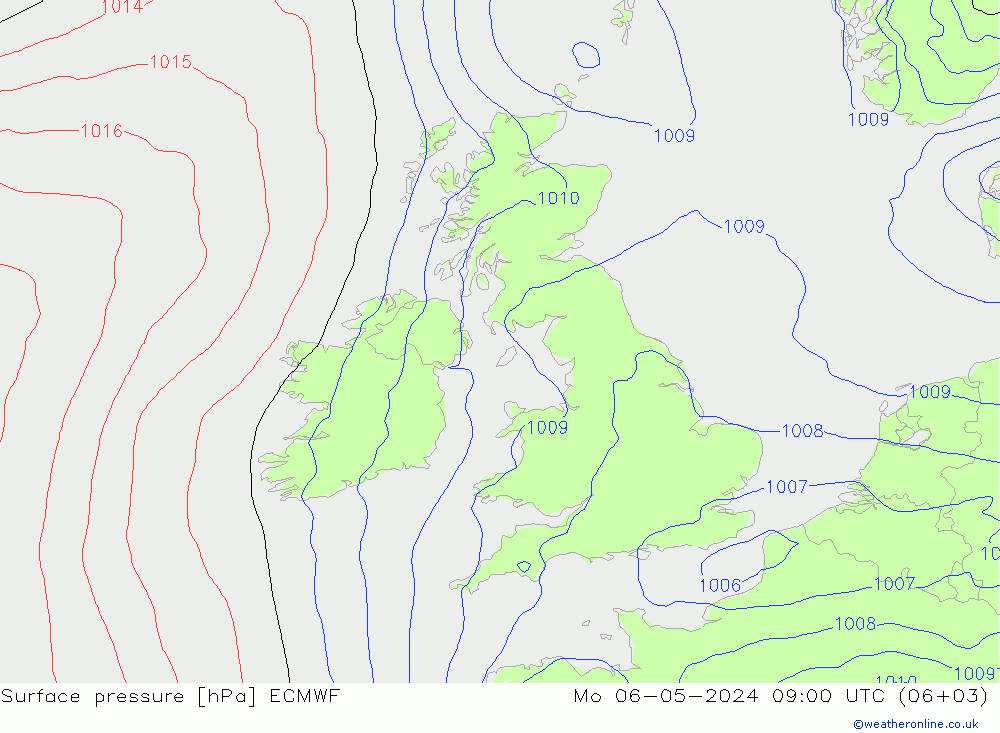 Surface pressure ECMWF Mo 06.05.2024 09 UTC