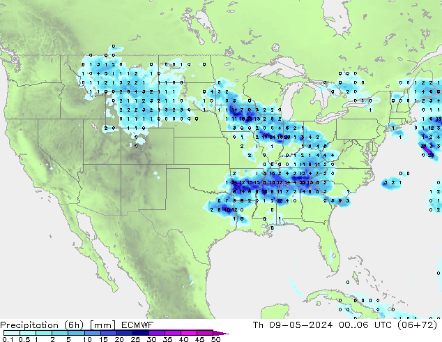 Z500/Rain (+SLP)/Z850 ECMWF Čt 09.05.2024 06 UTC