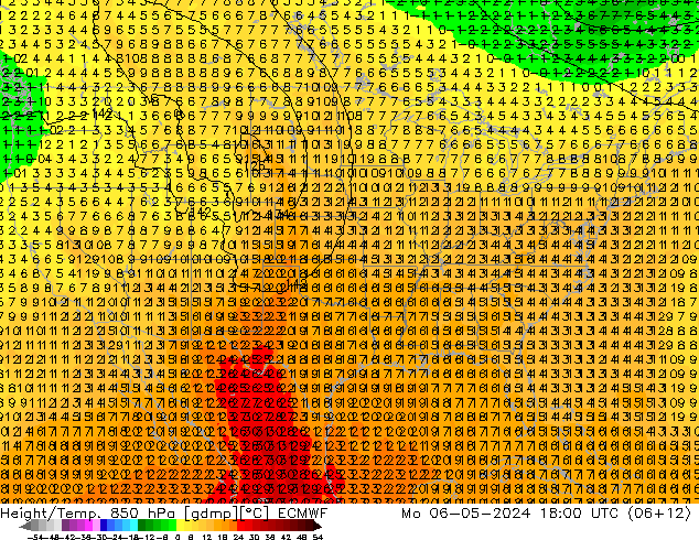 Z500/Rain (+SLP)/Z850 ECMWF Mo 06.05.2024 18 UTC