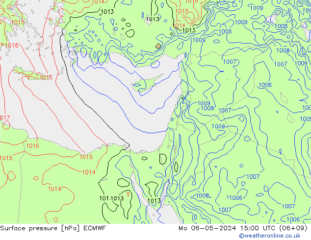 Luchtdruk (Grond) ECMWF ma 06.05.2024 15 UTC