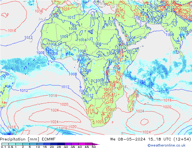 precipitação ECMWF Qua 08.05.2024 18 UTC