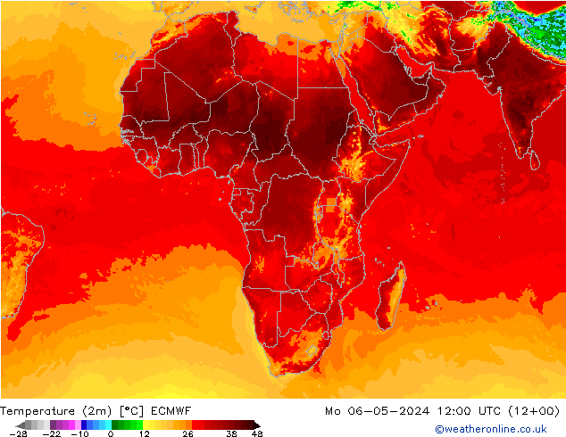 Temperatura (2m) ECMWF lun 06.05.2024 12 UTC
