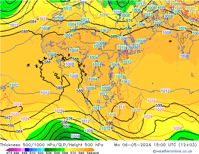 Thck 500-1000hPa ECMWF Mo 06.05.2024 15 UTC