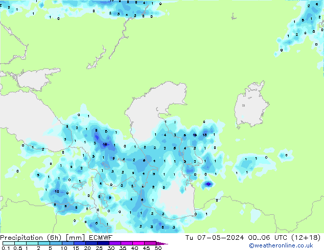 Z500/Regen(+SLP)/Z850 ECMWF di 07.05.2024 06 UTC