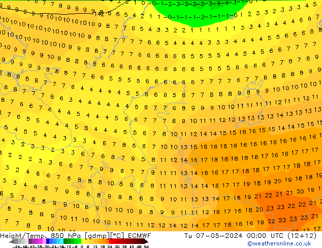 Z500/Rain (+SLP)/Z850 ECMWF Di 07.05.2024 00 UTC