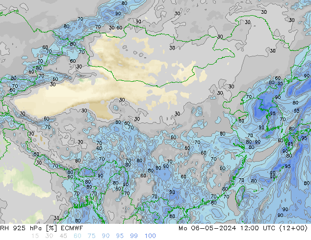 RH 925 hPa ECMWF 星期一 06.05.2024 12 UTC