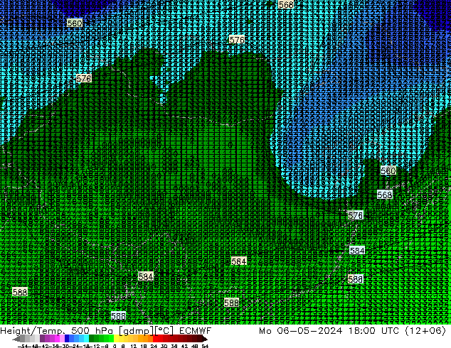 Z500/Rain (+SLP)/Z850 ECMWF 星期一 06.05.2024 18 UTC