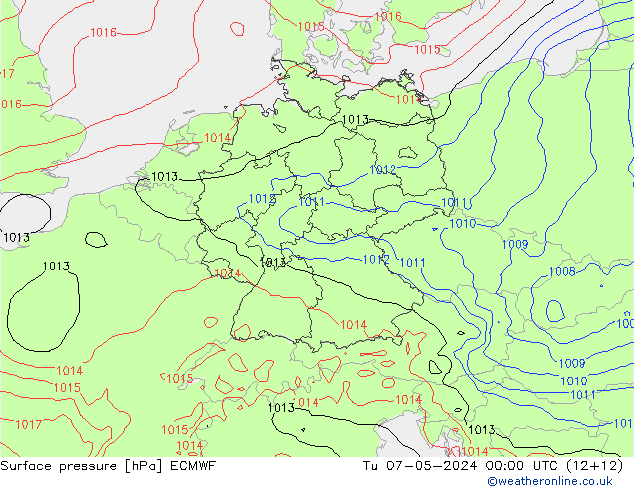 Bodendruck ECMWF Di 07.05.2024 00 UTC