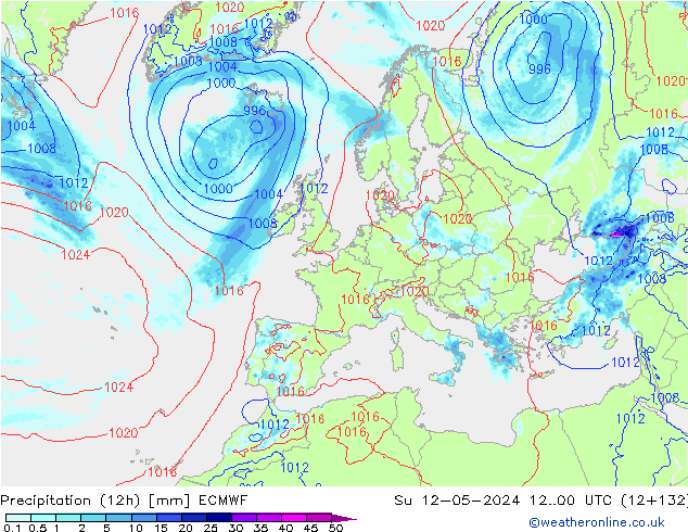 opad (12h) ECMWF nie. 12.05.2024 00 UTC