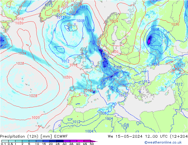 Nied. akkumuliert (12Std) ECMWF Mi 15.05.2024 00 UTC