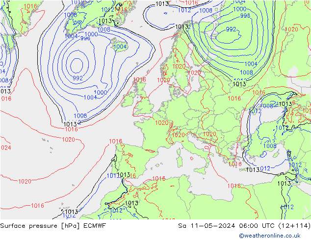Luchtdruk (Grond) ECMWF za 11.05.2024 06 UTC