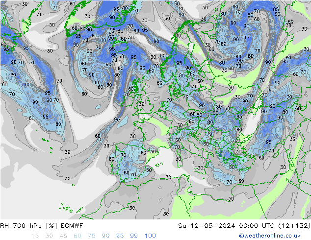 700 hPa Nispi Nem ECMWF Paz 12.05.2024 00 UTC