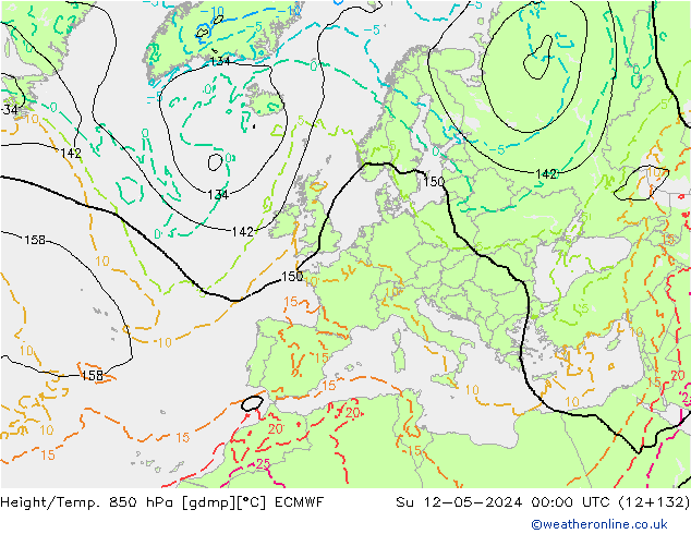 Z500/Rain (+SLP)/Z850 ECMWF Ne 12.05.2024 00 UTC