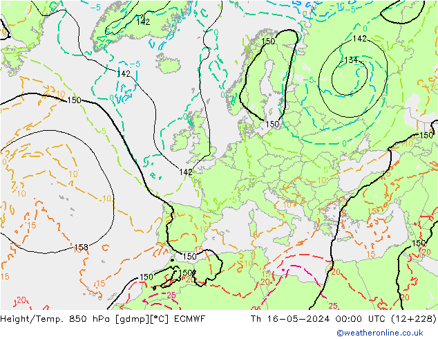 Z500/Rain (+SLP)/Z850 ECMWF Th 16.05.2024 00 UTC