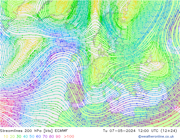  200 hPa ECMWF  07.05.2024 12 UTC