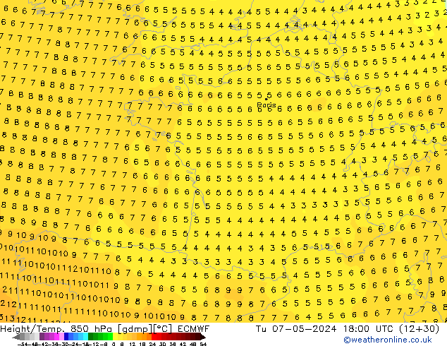 Z500/Rain (+SLP)/Z850 ECMWF mar 07.05.2024 18 UTC