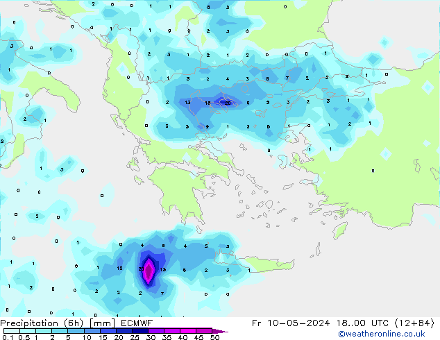 Z500/Rain (+SLP)/Z850 ECMWF ven 10.05.2024 00 UTC