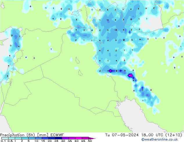 Z500/Rain (+SLP)/Z850 ECMWF вт 07.05.2024 00 UTC