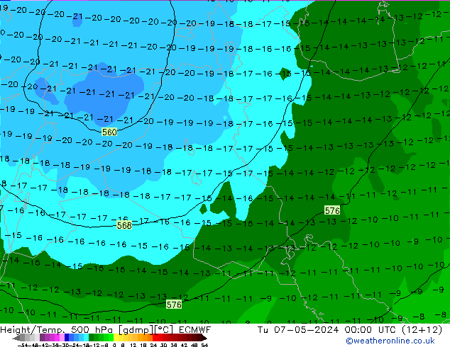 Z500/Rain (+SLP)/Z850 ECMWF вт 07.05.2024 00 UTC