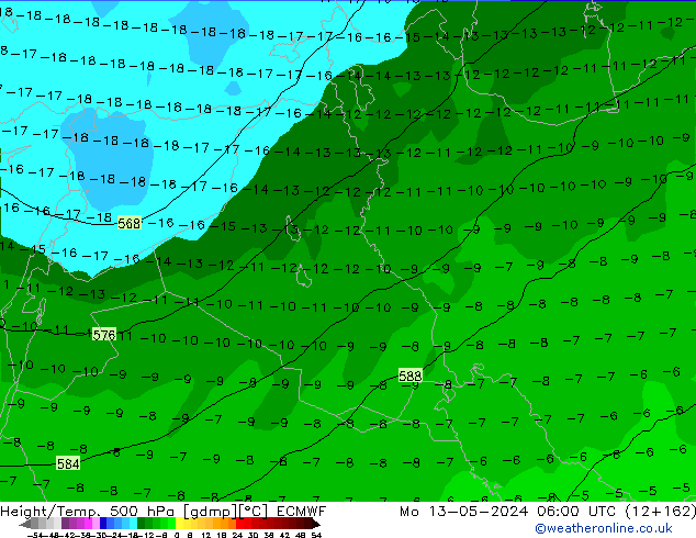 Z500/Regen(+SLP)/Z850 ECMWF ma 13.05.2024 06 UTC