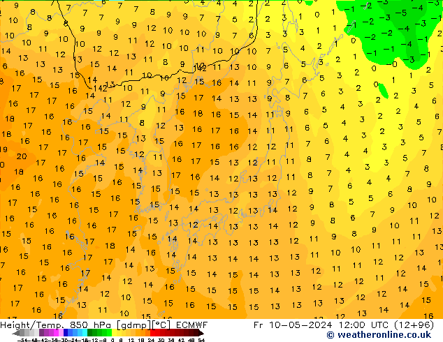 Z500/Rain (+SLP)/Z850 ECMWF Fr 10.05.2024 12 UTC