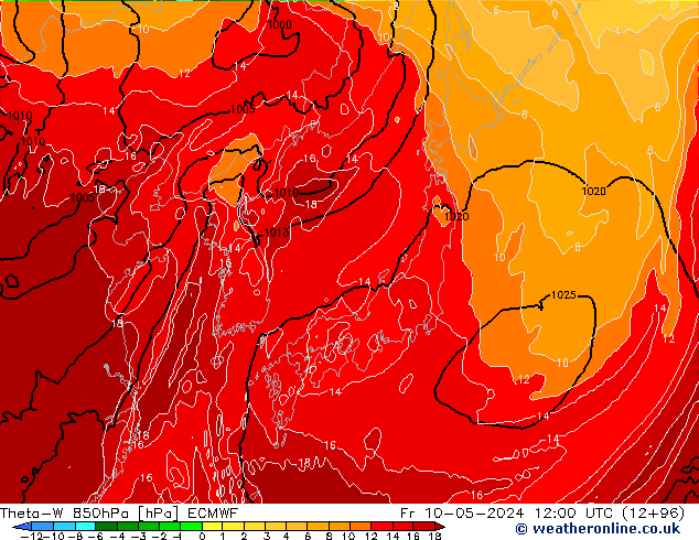 Theta-W 850hPa ECMWF vr 10.05.2024 12 UTC