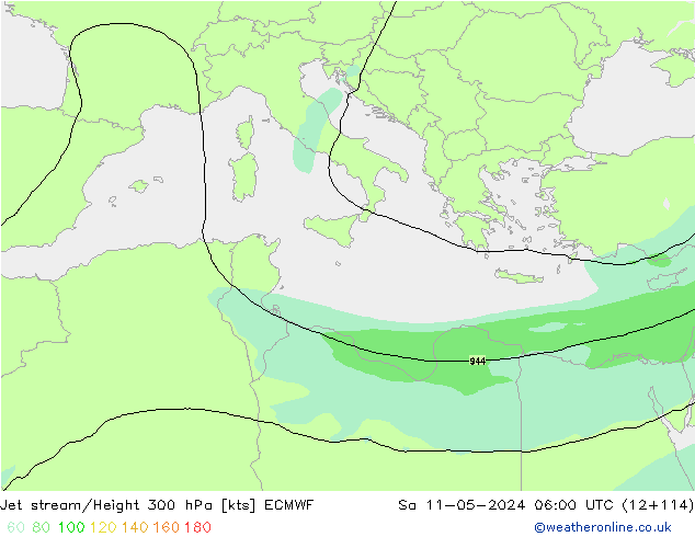 Jet stream/Height 300 hPa ECMWF Sa 11.05.2024 06 UTC