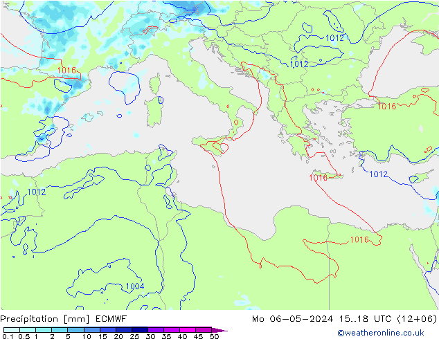 Niederschlag ECMWF Mo 06.05.2024 18 UTC