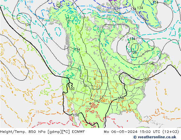 Height/Temp. 850 hPa ECMWF Mo 06.05.2024 15 UTC