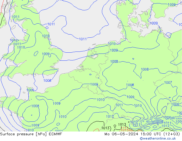 ciśnienie ECMWF pon. 06.05.2024 15 UTC