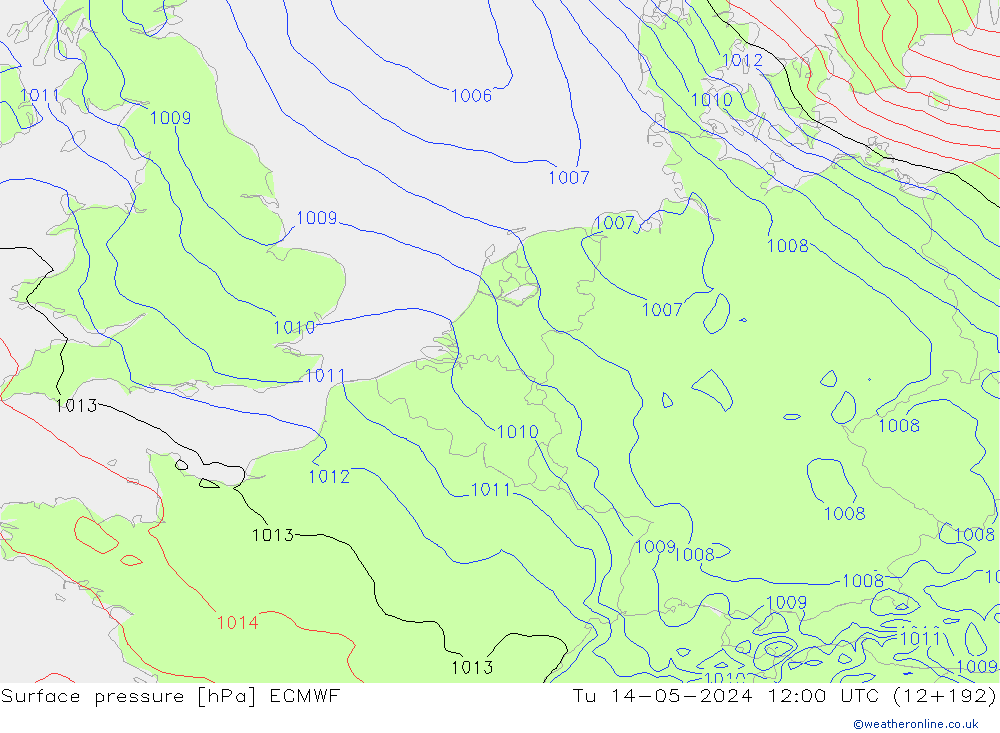 Yer basıncı ECMWF Sa 14.05.2024 12 UTC