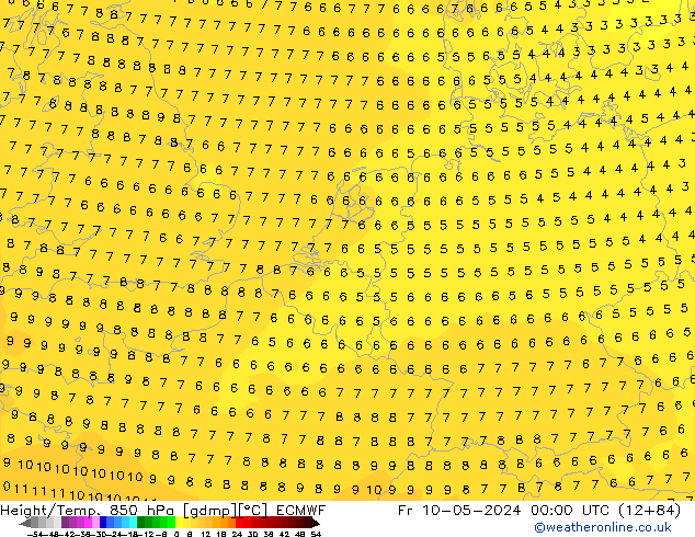 Height/Temp. 850 hPa ECMWF  10.05.2024 00 UTC