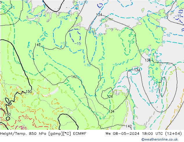 Z500/Rain (+SLP)/Z850 ECMWF mié 08.05.2024 18 UTC