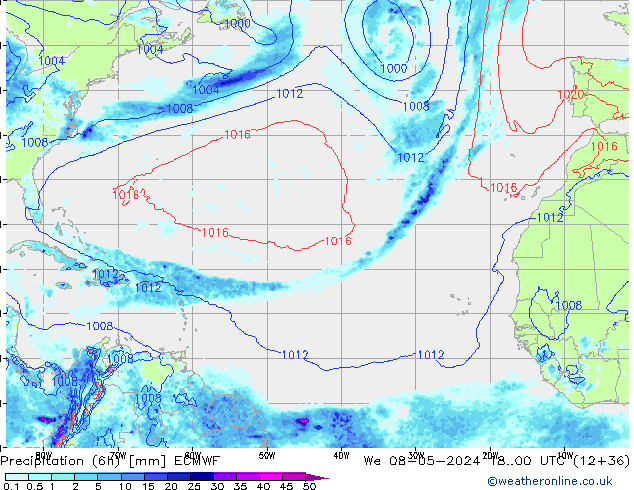 Z500/Rain (+SLP)/Z850 ECMWF  08.05.2024 00 UTC