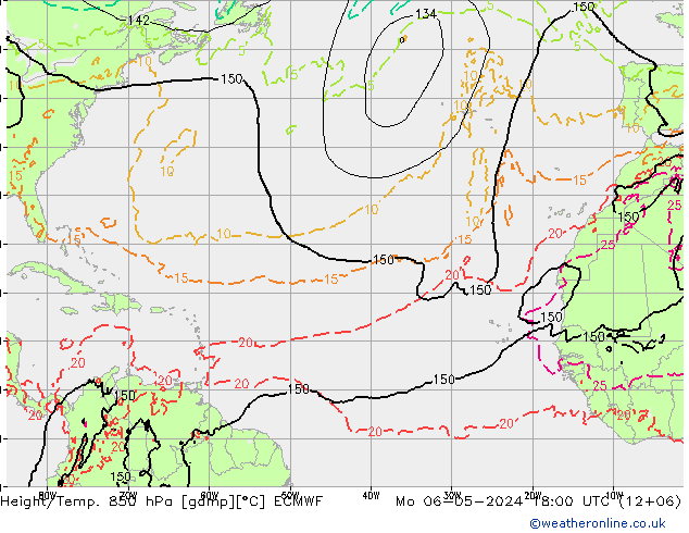 Z500/Rain (+SLP)/Z850 ECMWF lun 06.05.2024 18 UTC