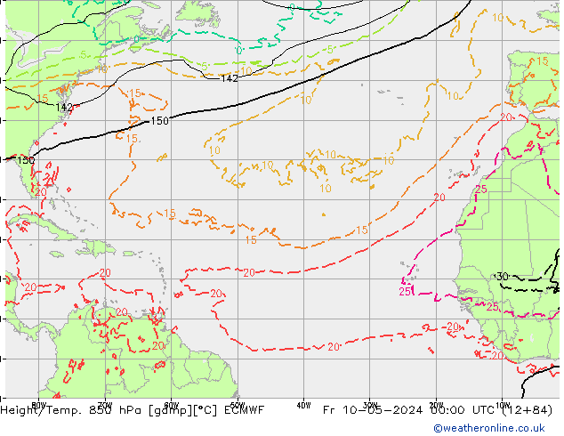 Z500/Rain (+SLP)/Z850 ECMWF Fr 10.05.2024 00 UTC