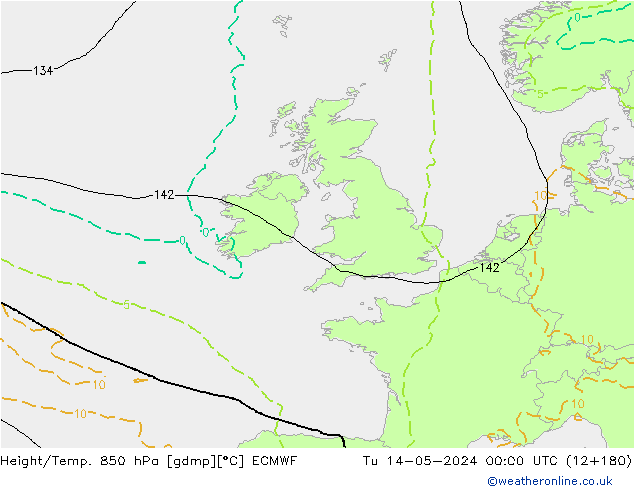 Z500/Rain (+SLP)/Z850 ECMWF Tu 14.05.2024 00 UTC