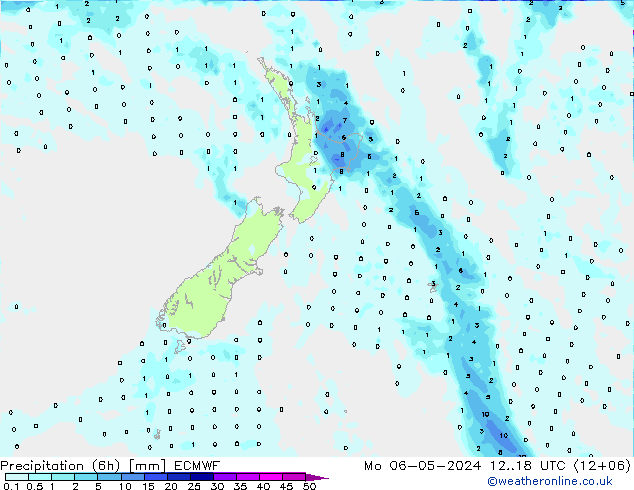 Z500/Rain (+SLP)/Z850 ECMWF lun 06.05.2024 18 UTC