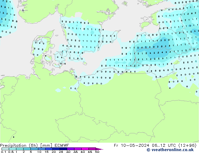 Z500/Yağmur (+YB)/Z850 ECMWF Cu 10.05.2024 12 UTC