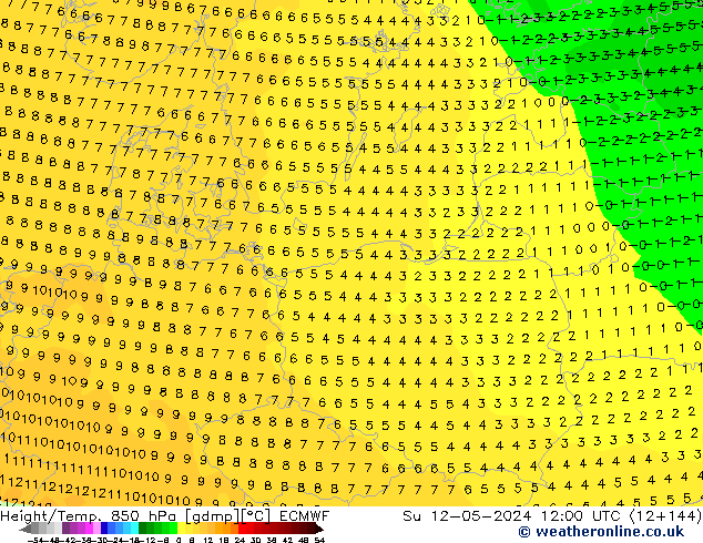 Z500/Rain (+SLP)/Z850 ECMWF dom 12.05.2024 12 UTC