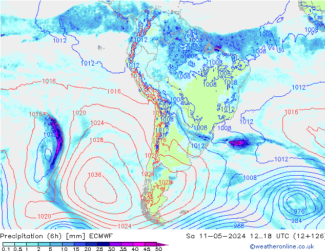 Z500/Rain (+SLP)/Z850 ECMWF  11.05.2024 18 UTC