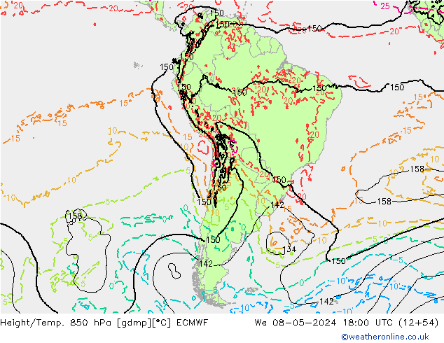 Z500/Rain (+SLP)/Z850 ECMWF We 08.05.2024 18 UTC