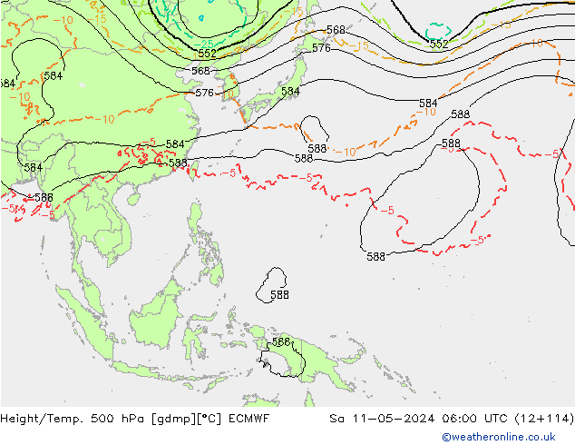 Z500/Rain (+SLP)/Z850 ECMWF Sa 11.05.2024 06 UTC