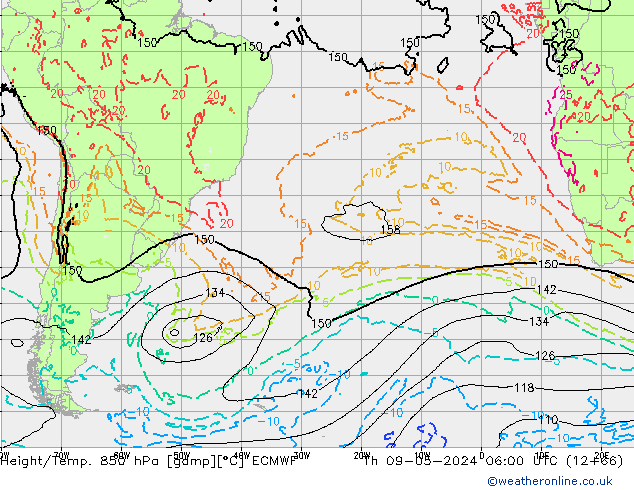 Z500/Rain (+SLP)/Z850 ECMWF gio 09.05.2024 06 UTC