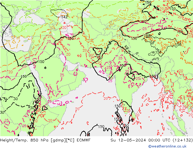 Z500/Rain (+SLP)/Z850 ECMWF dim 12.05.2024 00 UTC