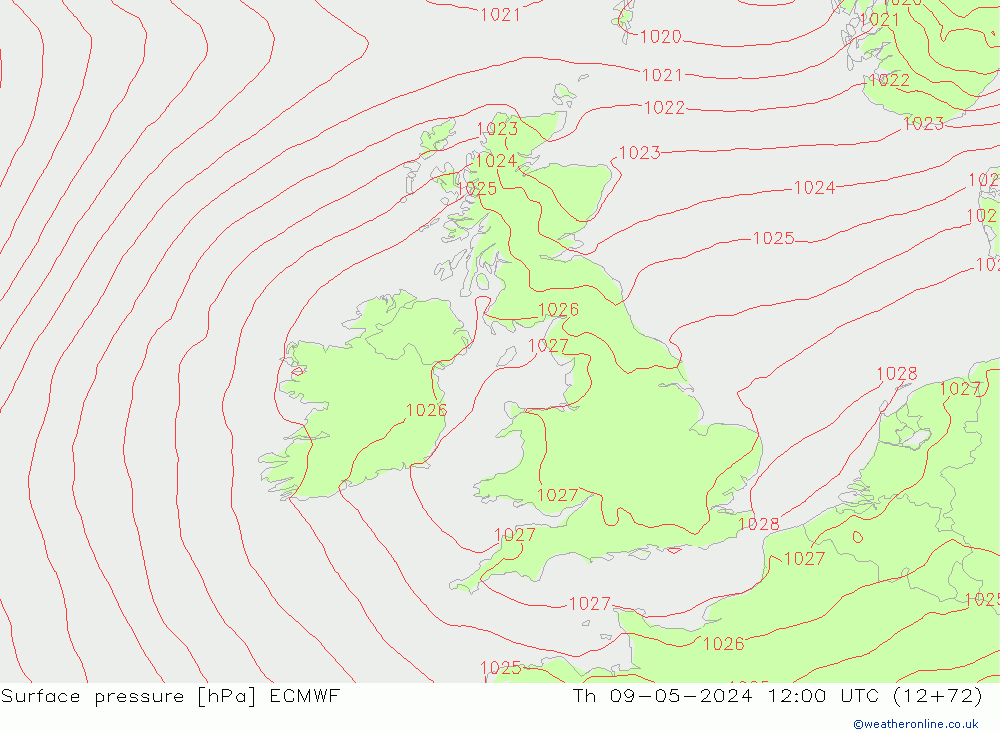 приземное давление ECMWF чт 09.05.2024 12 UTC